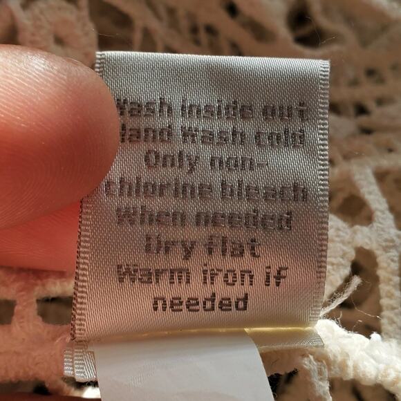 LC Lauren Conrad Cream Sleeveless Open Crochet Top L - Picture 9 of 9